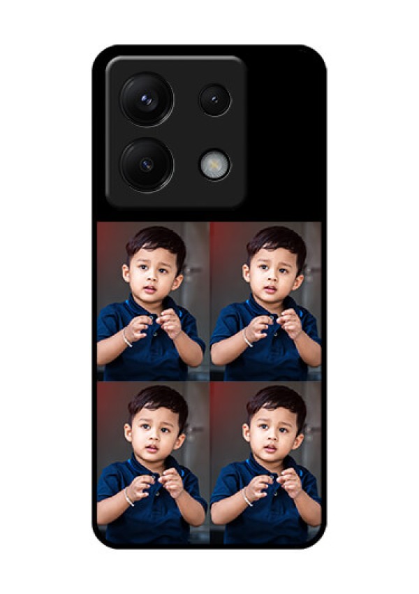 Poco X6 5G Custom Glass Phone Case - 4 Image Holder Design