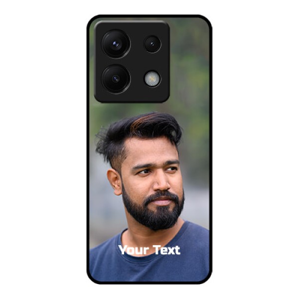 Poco X6 5G Custom Glass Phone Case - Photo With Text Design