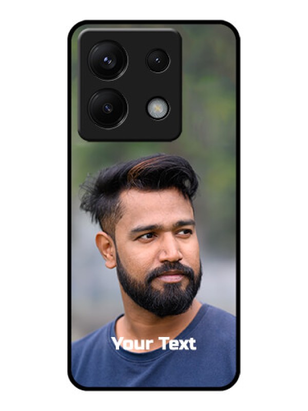 Custom Poco X6 5G Custom Glass Phone Case - Photo With Text Design