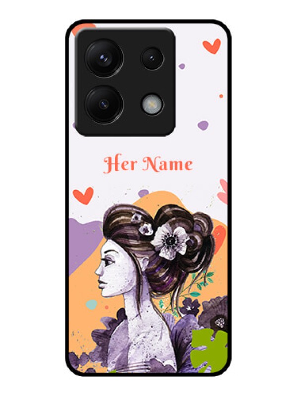 Custom Poco X6 5G Custom Glass Phone Case - Woman And Nature Design
