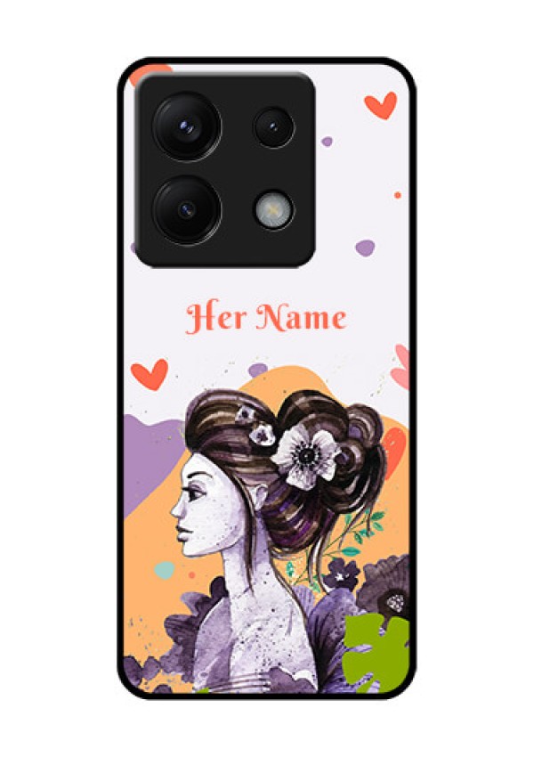 Poco X6 5G Custom Glass Phone Case - Woman And Nature Design