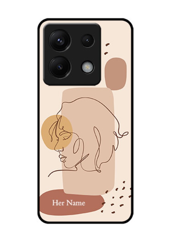 Poco X6 5G Custom Glass Phone Case - Calm Woman Line Art Design