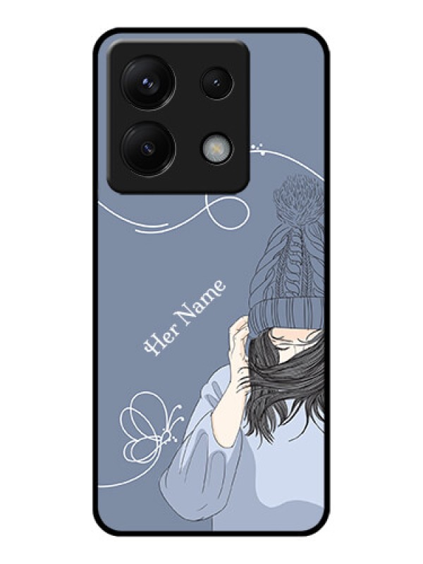 Custom Poco X6 5G Custom Glass Phone Case - Girl In Winter Outfit Design