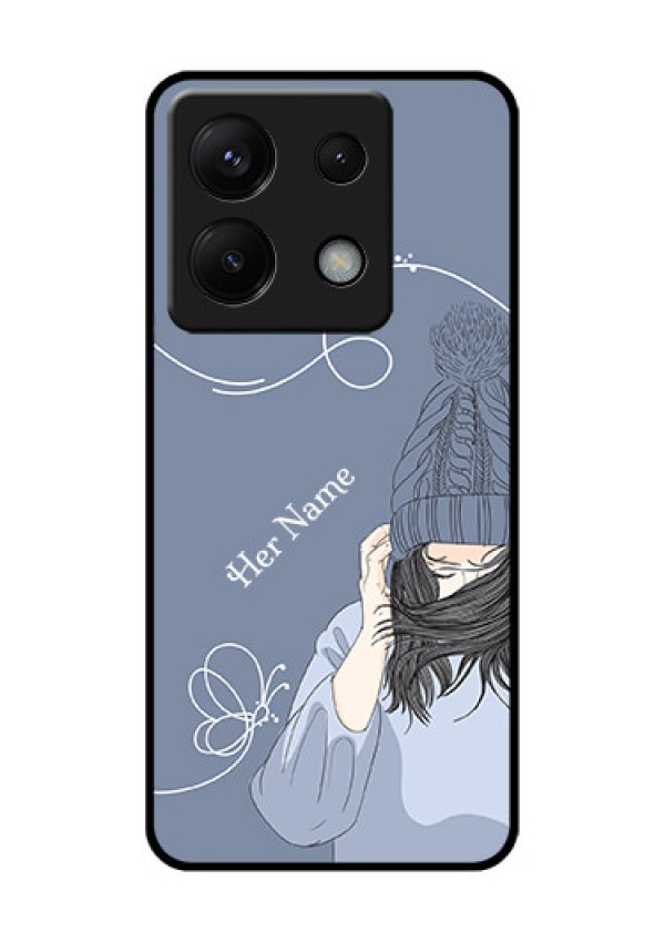 Poco X6 5G Custom Glass Phone Case - Girl In Winter Outfit Design