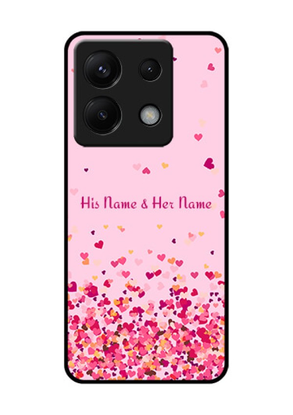 Poco X6 5G Custom Glass Phone Case - Floating Hearts Design