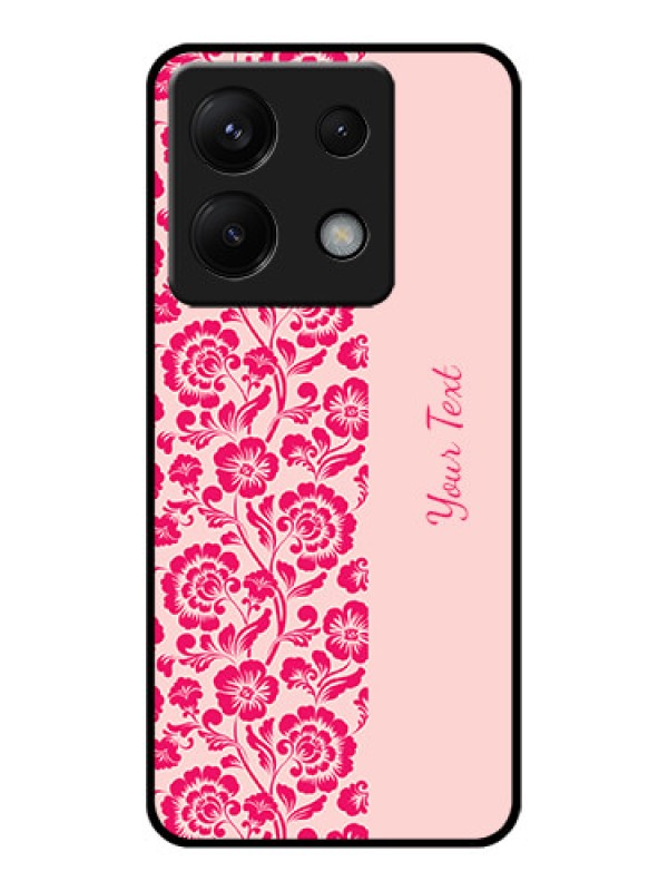 Custom Poco X6 5G Custom Glass Phone Case - Attractive Floral Pattern Design