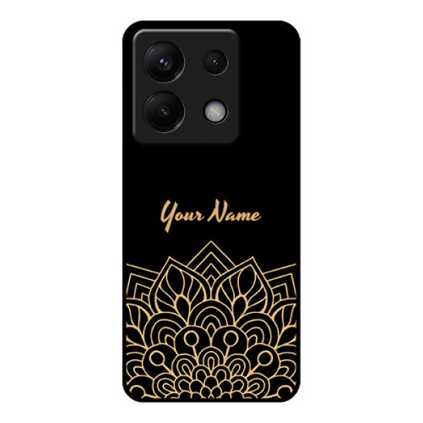 Poco X6 5G Custom Glass Phone Case - Golden Mandala Design