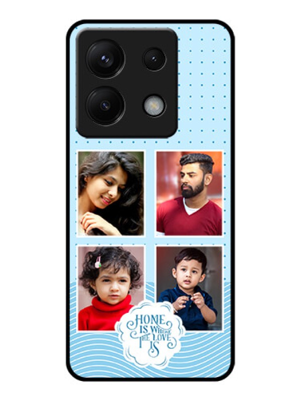 Custom Poco X6 5G Custom Glass Phone Case - Cute Love Quote With 4 Pic Upload Design