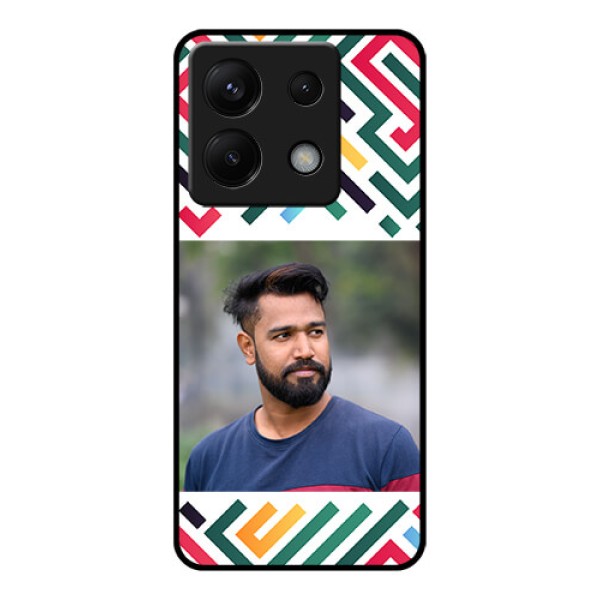 Poco X6 5G Custom Glass Phone Case - Colorful Maze Pattern Design Poco X6 5G Custom Glass Phone Case - Colorful Maze Pattern Design