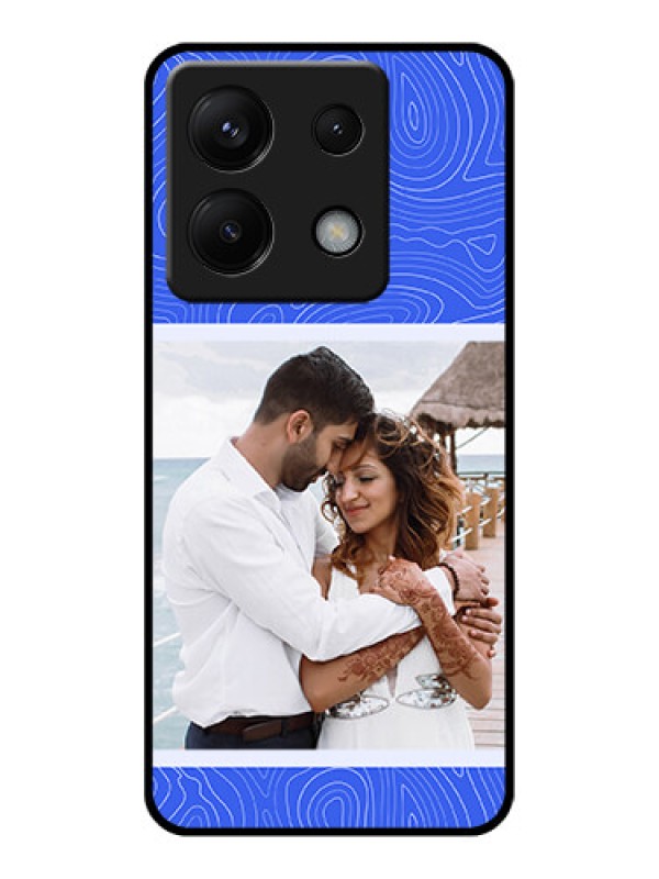 Custom Poco X6 5G Custom Glass Phone Case - Curved Line Art With Blue And White Design