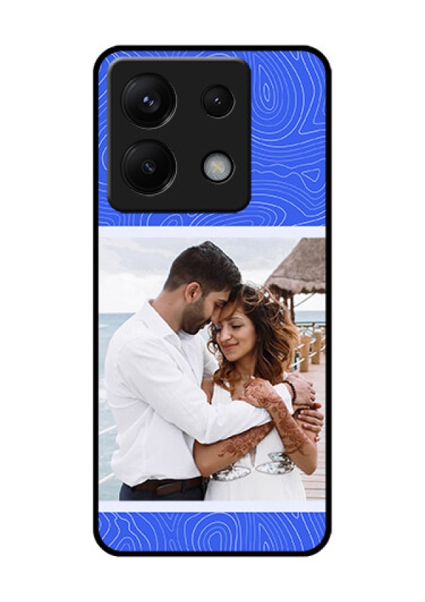 Poco X6 5G Custom Glass Phone Case - Curved Line Art With Blue And White Design