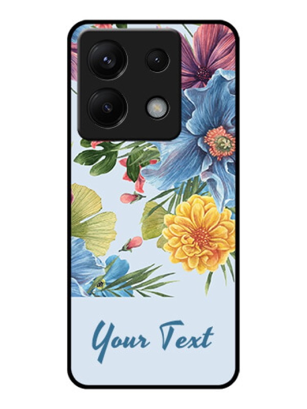 Custom Poco X6 5G Custom Glass Phone Case - Stunning Watercolored Flowers Painting Design