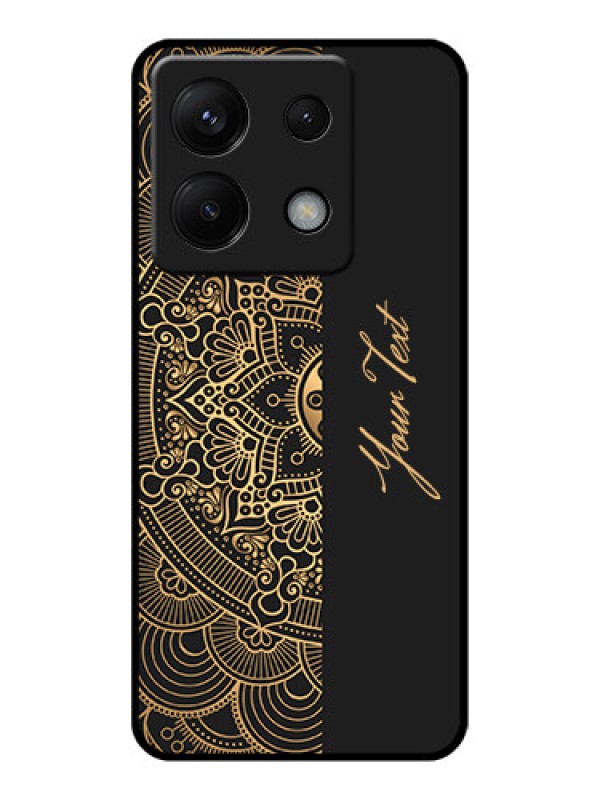 Custom Poco X6 5G Custom Glass Phone Case - Mandala Art With Custom Text Design