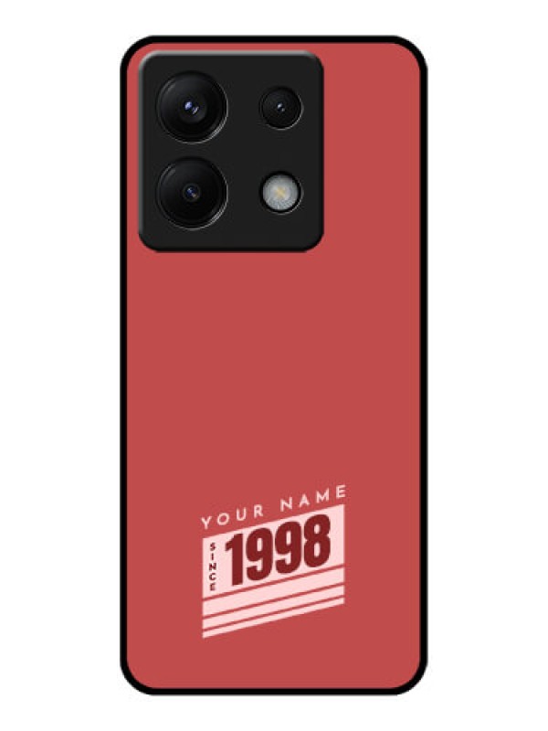 Custom Poco X6 5G Custom Glass Phone Case - Red Custom Year Of Birth Design