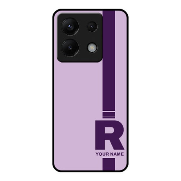 Poco X6 5G Custom Glass Phone Case - Simple Dual Tone Stripe With Name Design