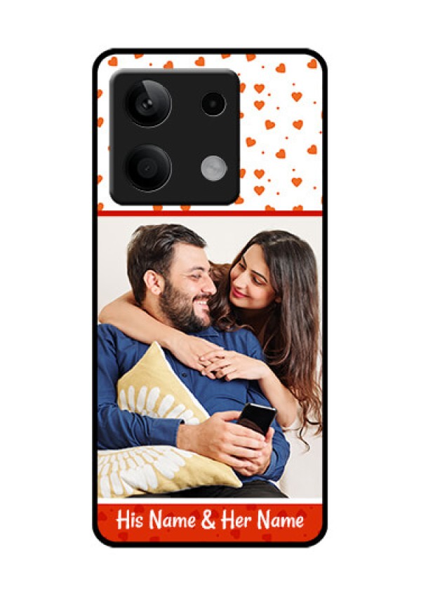 Poco X6 Neo 5G Custom Glass Phone Case - Orange Love Symbol Design