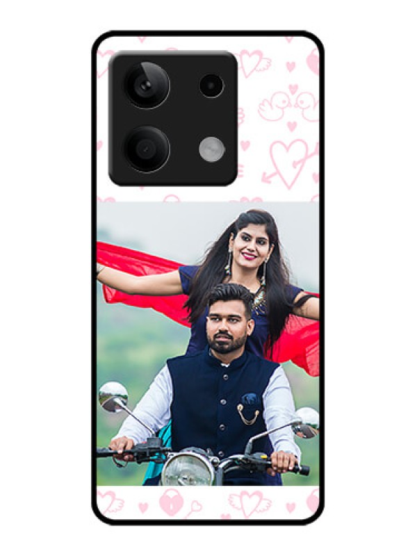 Custom Poco X6 Neo 5G Custom Glass Phone Case - Pink Flying Heart Design