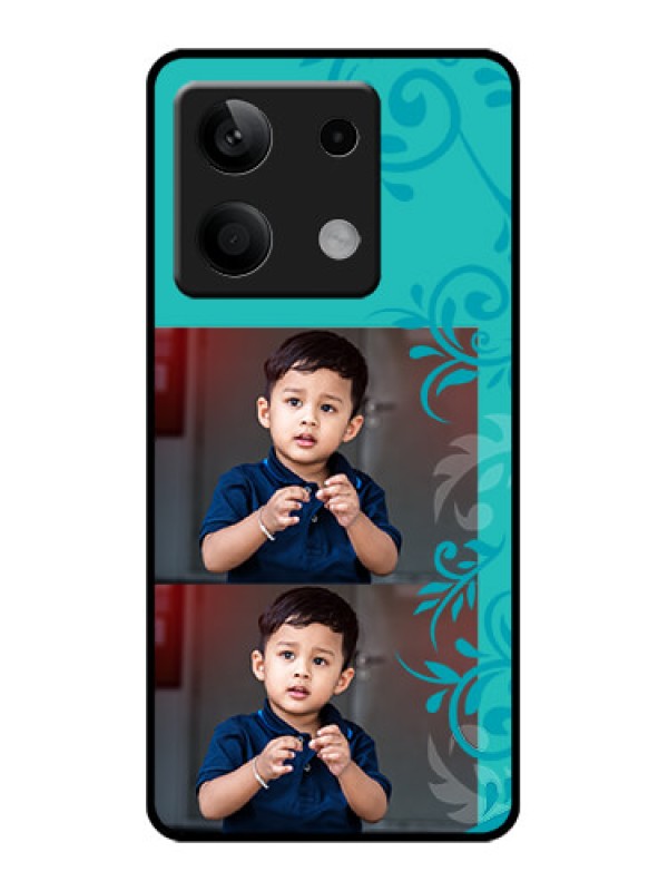 Custom Poco X6 Neo 5G Custom Glass Phone Case - With Photo And Green Floral Design