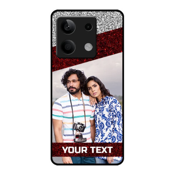 Poco X6 Neo 5G Custom Glass Phone Case - Image Holder With Glitter Strip Design Poco X6 Neo 5G Custom Glass Phone Case - Image Holder With Glitter Strip Design