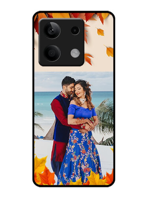 Custom Poco X6 Neo 5G Custom Glass Phone Case - Autumn Maple Leaves Design