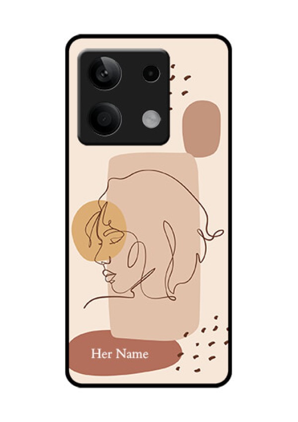 Poco X6 Neo 5G Custom Glass Phone Case - Calm Woman Line Art Design