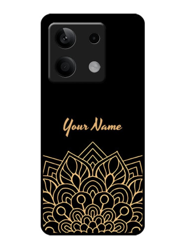 Custom Poco X6 Neo 5G Custom Glass Phone Case - Golden Mandala Design