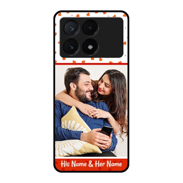 Poco X6 Pro 5G Custom Glass Phone Case - Orange Love Symbol Design