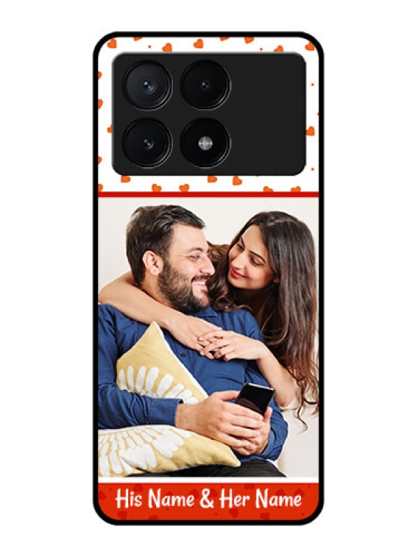 Custom Poco X6 Pro 5G Custom Glass Phone Case - Orange Love Symbol Design