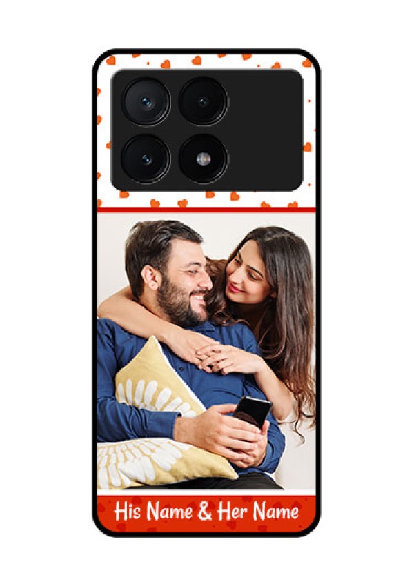 Poco X6 Pro 5G Custom Glass Phone Case - Orange Love Symbol Design