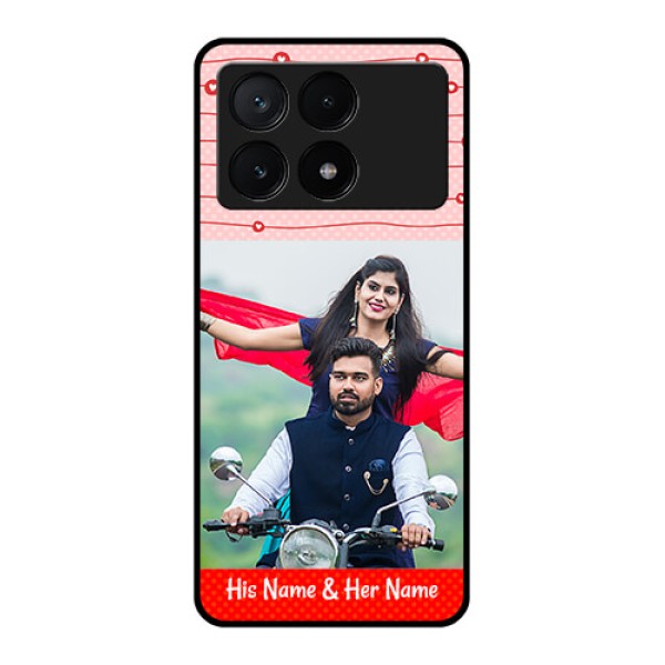 Poco X6 Pro 5G Custom Glass Phone Case - Red Pattern Case Design