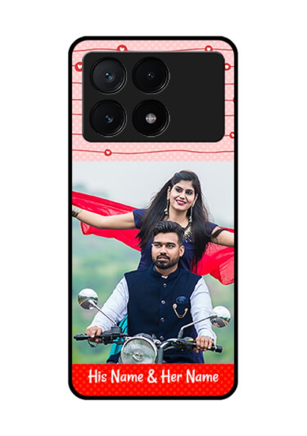 Poco X6 Pro 5G Custom Glass Phone Case - Red Pattern Case Design