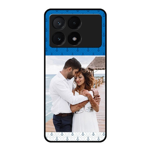 Poco X6 Pro 5G Custom Glass Phone Case - Blue Anchors Design