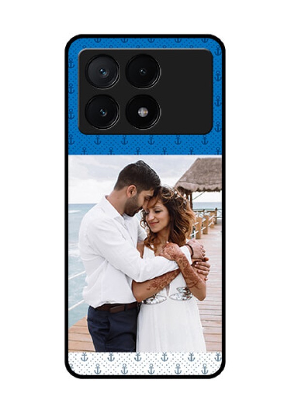 Poco X6 Pro 5G Custom Glass Phone Case - Blue Anchors Design