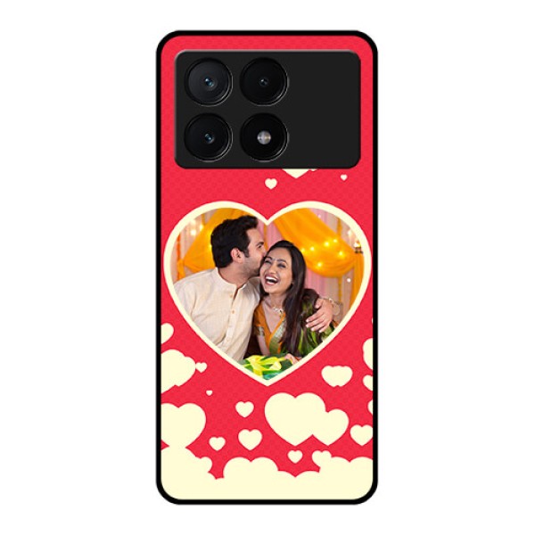 Poco X6 Pro 5G Custom Glass Phone Case - Love Symbols Phone Cover Design