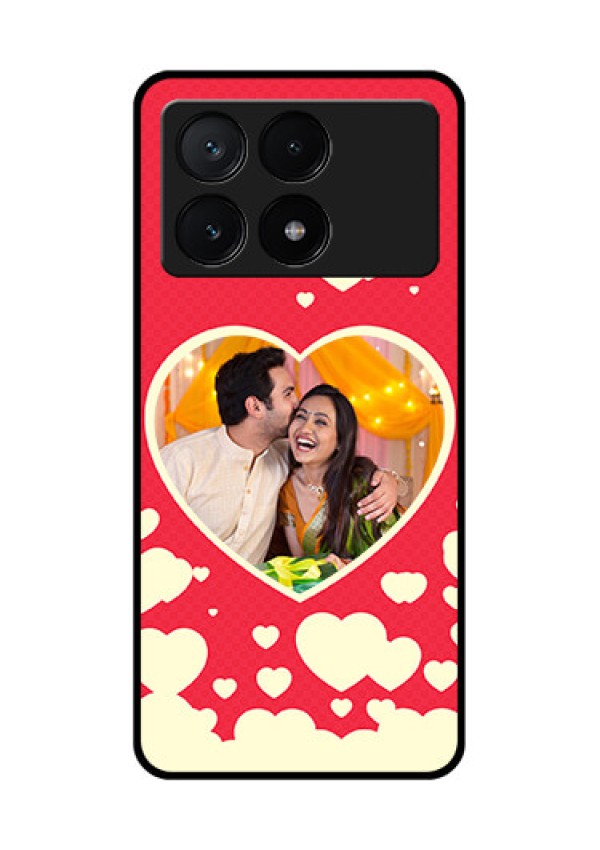 Poco X6 Pro 5G Custom Glass Phone Case - Love Symbols Phone Cover Design