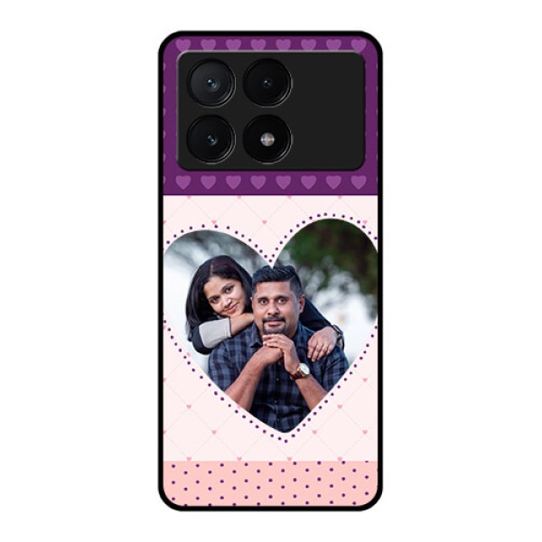 Poco X6 Pro 5G Custom Glass Phone Case - Violet Love Dots Design