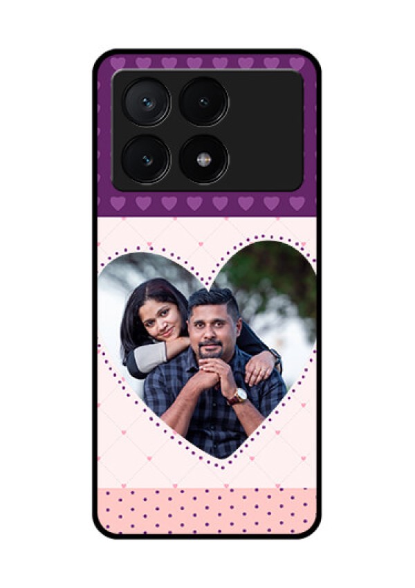 Poco X6 Pro 5G Custom Glass Phone Case - Violet Love Dots Design