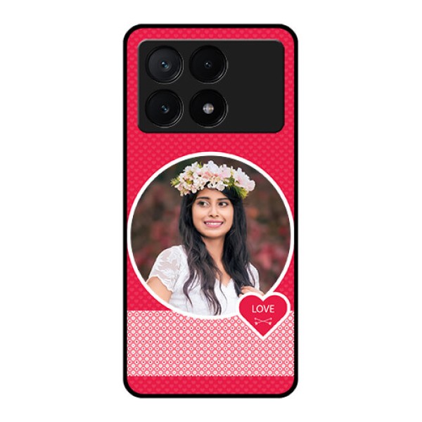 Poco X6 Pro 5G Custom Glass Phone Case - Pink Color Pattern Design