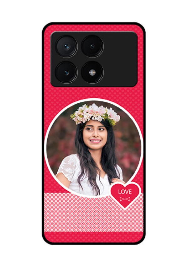 Poco X6 Pro 5G Custom Glass Phone Case - Pink Color Pattern Design