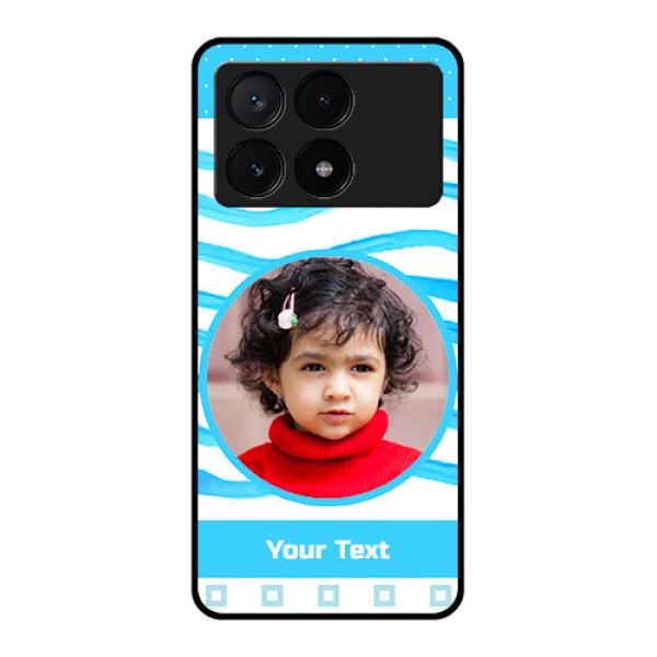 Poco X6 Pro 5G Custom Glass Phone Case - Simple Blue Case Design
