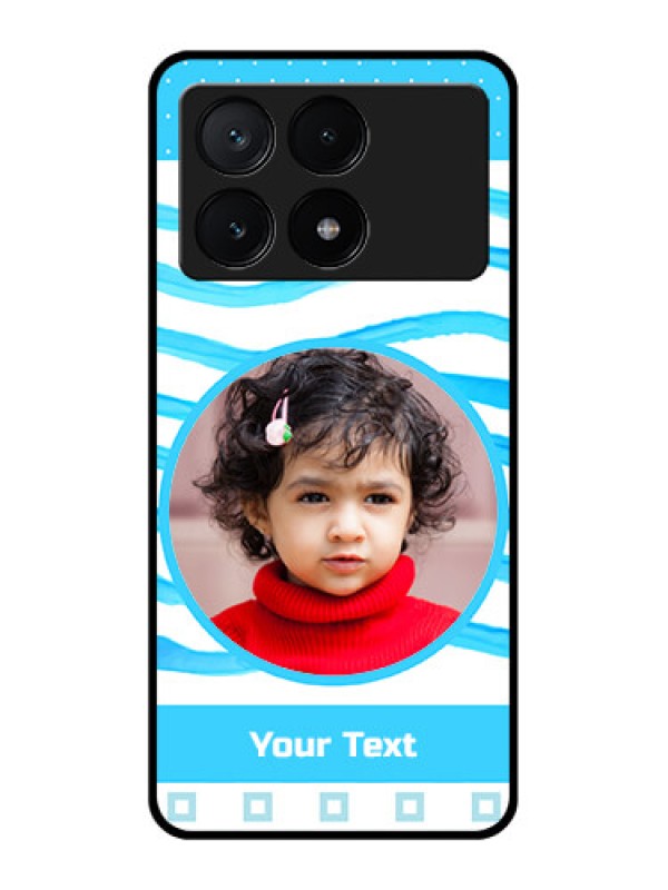 Custom Poco X6 Pro 5G Custom Glass Phone Case - Simple Blue Case Design