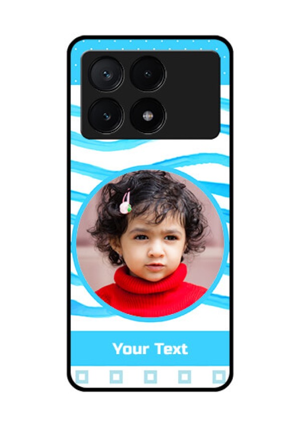 Poco X6 Pro 5G Custom Glass Phone Case - Simple Blue Case Design