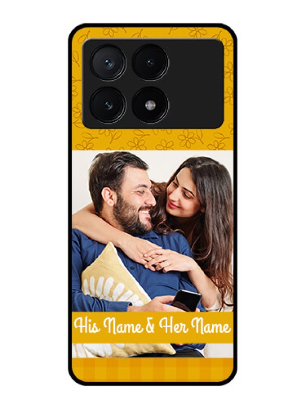 Custom Poco X6 Pro 5G Custom Glass Phone Case - Yellow Floral Design