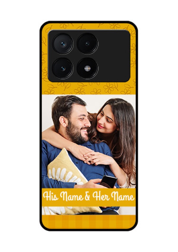 Poco X6 Pro 5G Custom Glass Phone Case - Yellow Floral Design