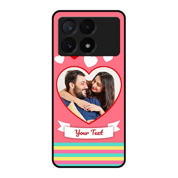 Poco X6 Pro 5G Custom Glass Phone Case - Love Shapes Doodle Design