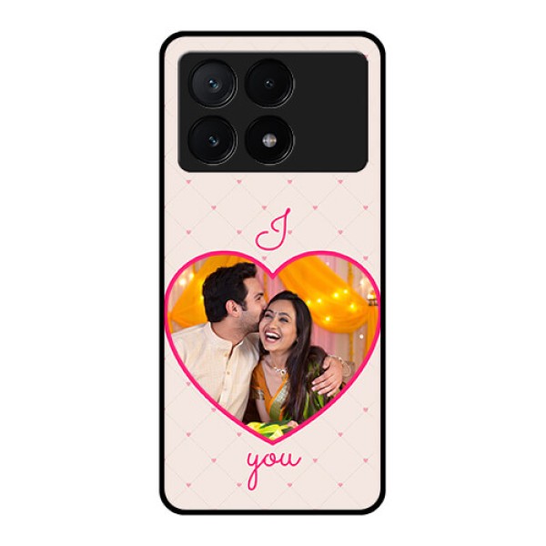 Poco X6 Pro 5G Custom Glass Phone Case - Heart Shape Design