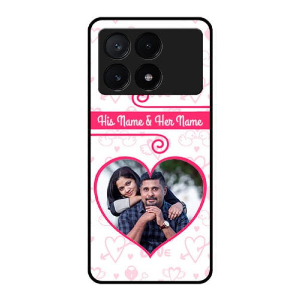 Poco X6 Pro 5G Custom Glass Phone Case - Heart Shape Love Design