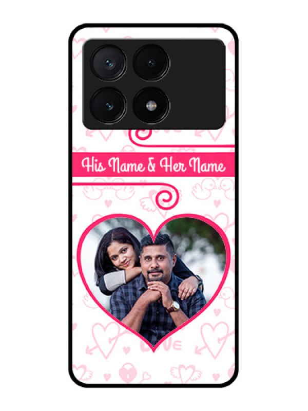 Custom Poco X6 Pro 5G Custom Glass Phone Case - Heart Shape Love Design