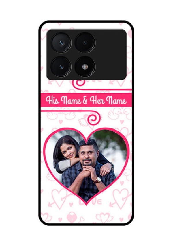 Poco X6 Pro 5G Custom Glass Phone Case - Heart Shape Love Design