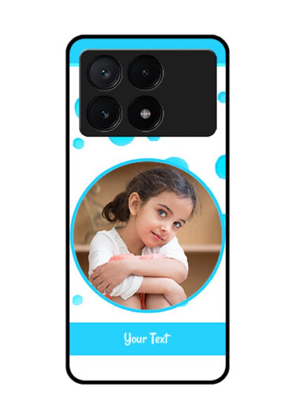 Poco X6 Pro 5G Custom Glass Phone Case - Blue Bubbles Pattern Design